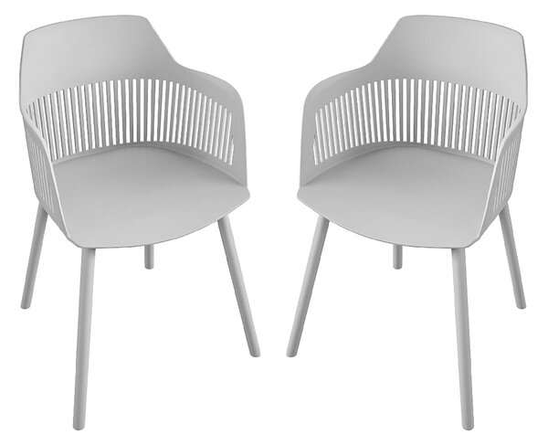 Celina Light Grey Resin Bistro Dining Chairs In Pair