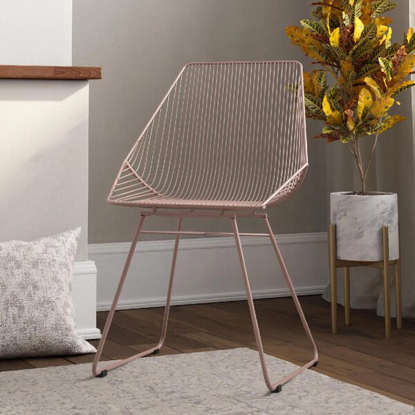 Eastlake Metal Bistro Dining Chair In Blush Pink