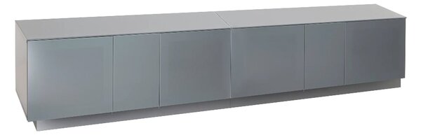 Elements XL Wooden TV Stand With 4 Glass Doors In Grey