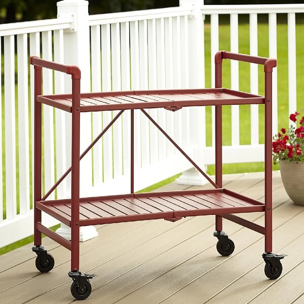 Irvine Metal Drinks Serving Trolley In Ruby Red