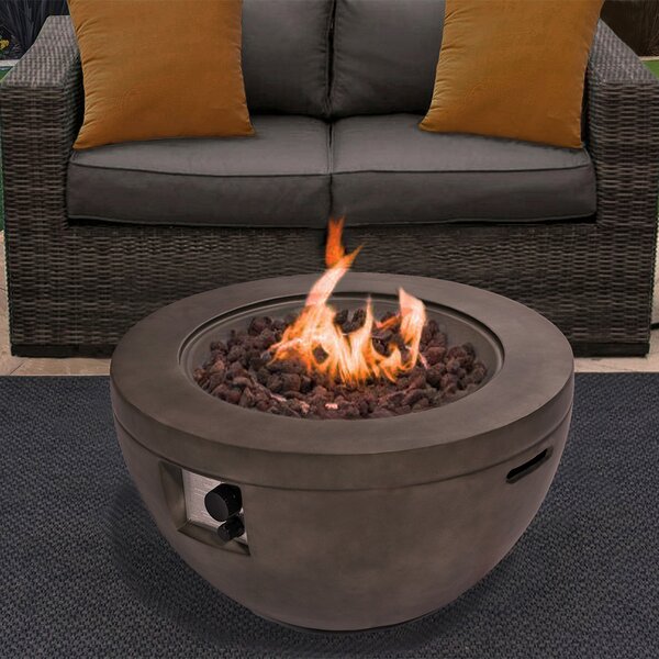 Tampere Faux Stone Burning Fire Pit With Grilling In Dark Grey