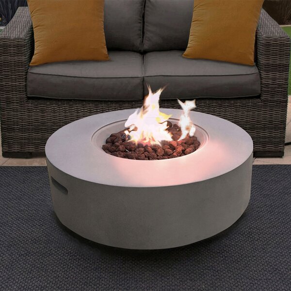 Fairmont Faux Stone Burning Fire Pit With Grilling In Light Grey