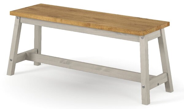 Consett Wooden Dining Bench In Grey And Oak