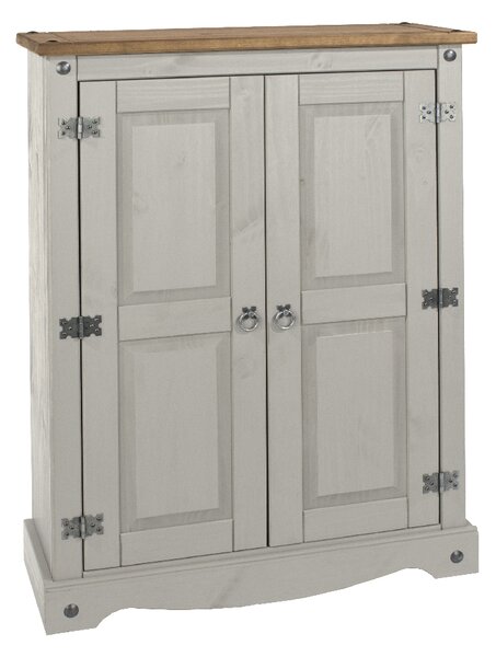 Consett Wooden Cupboard With 2 Doors In Grey And Oak