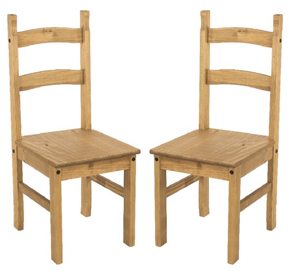 Consett Oak Wooden Dining Chairs In Pair