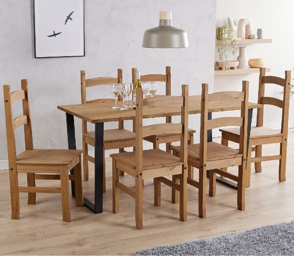 Tilston Wooden Large Dining Table With 6 Chairs In Oak