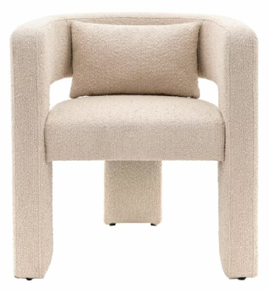 Abilene Fabric Armchair With Black Legs In Taupe