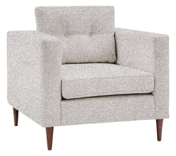 Wantagh Fabric Armchair With Oak Legs In Light Grey