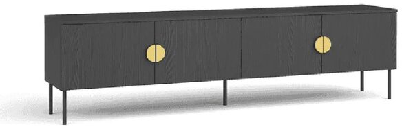 Marshfield Wooden TV Stand With 4 Doors In Graphite