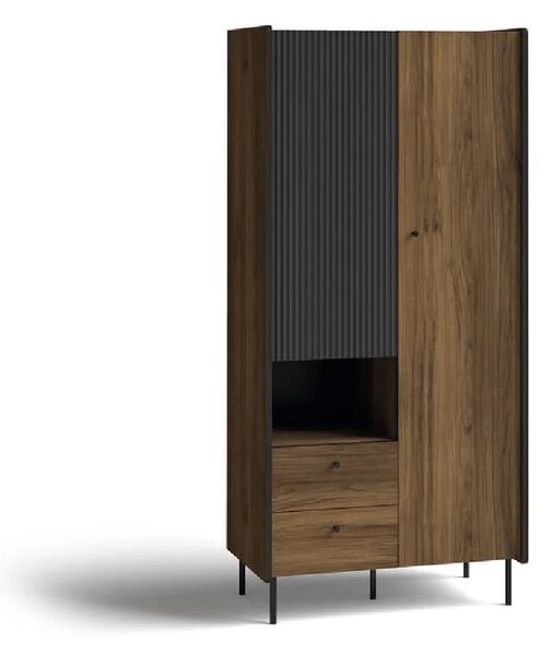 Palisade Wooden Wardrobe With 2 Doors In Oak Walnut