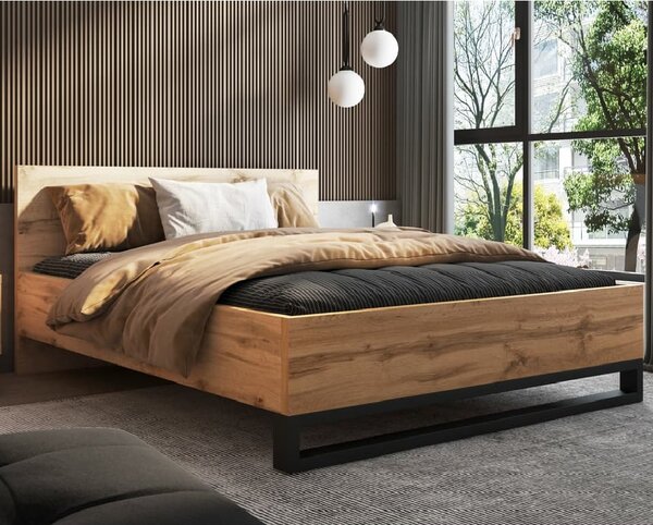 Hamburg Wooden King Size Bed In Wotan Oak