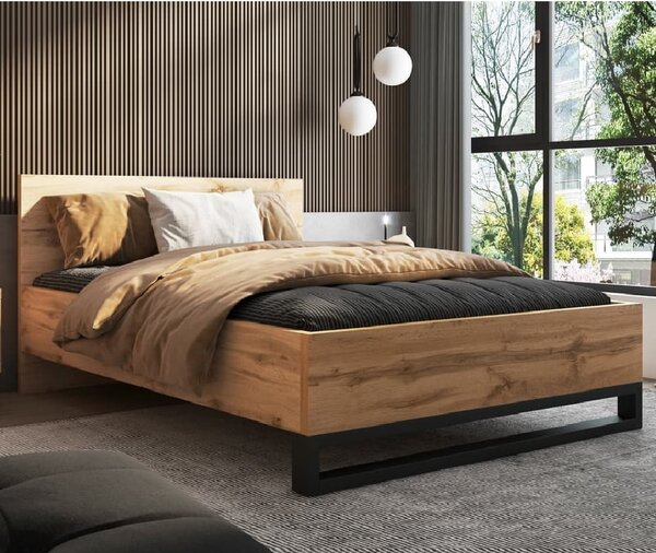 Hamburg Wooden Double Bed In Wotan Oak