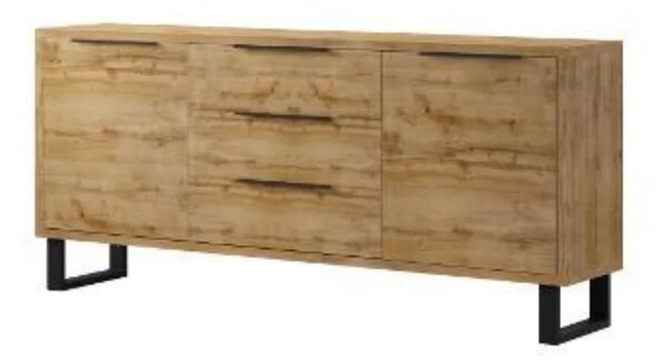 Hamburg Wooden Sideboard With 2 Doors 3 Drawers In Wotan Oak