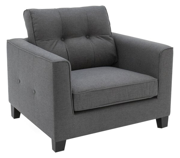 Aberdeen Fabric 1 Seater Sofa In Charcoal