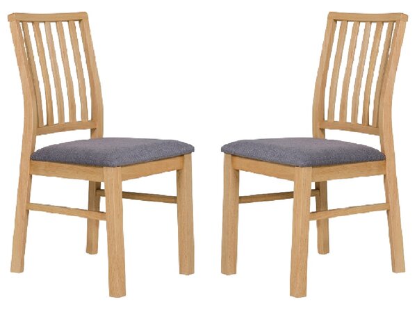 Casper Wooden Oak And Grey Dining Chairs In Pair