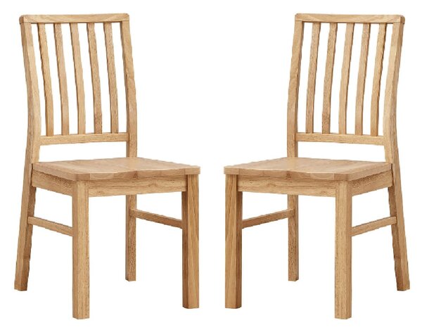 Casper Wooden Oak Dining Chairs In Pair