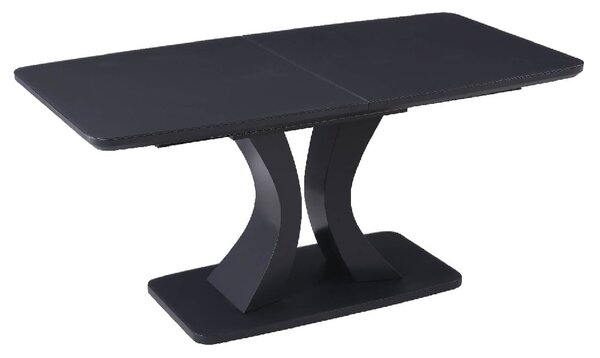 Decatur Glass Small Extending Dining Table In Charcoal