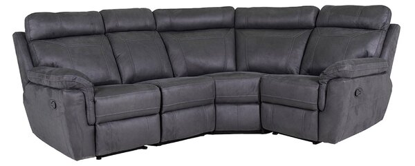 Baltimore Fabric Recliner Corner Sofa In Grey