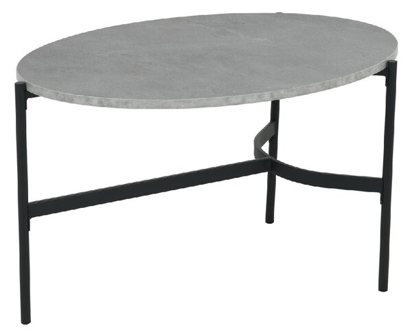 Bastrop Ceramic Coffee Table With Black Legs In Grey