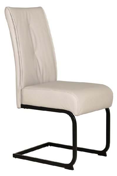 Decatur Leather Dining Chair With Black Legs In Natural