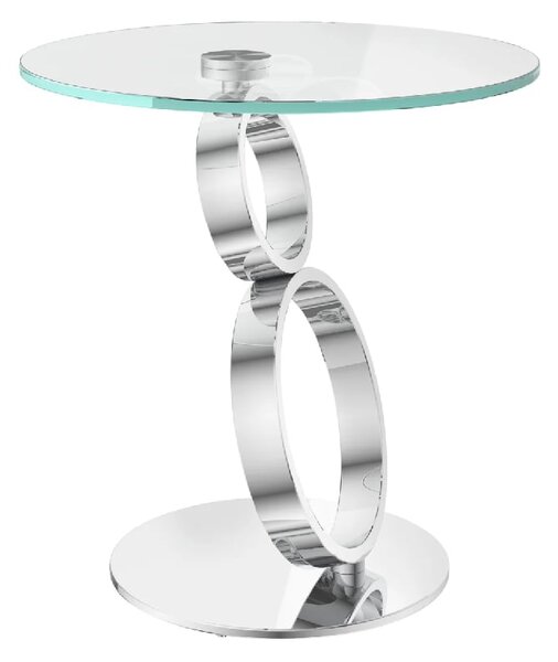 Oldham Glass Top Side Table With Chrome Base