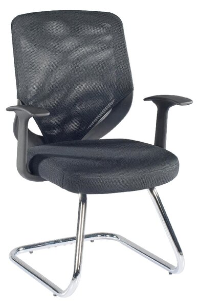 Albany Fabric Home And Office Chair With Chrome Legs In Black