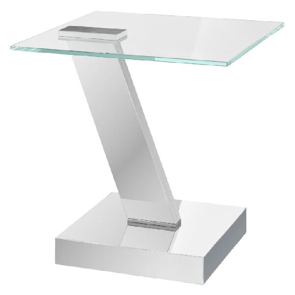 Sapcote Clear Glass Side Table With Chrome Base