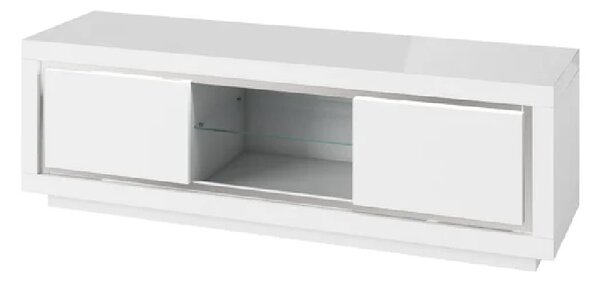 Spalding High Gloss TV Stand With 2 Doors In White And LED