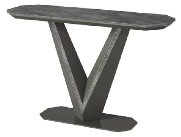 Becton Ceramic Rectangular Console Table In Slate Grey