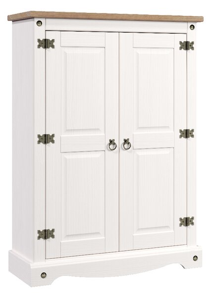 Consett Wooden Cupboard With 2 Doors In White And Oak