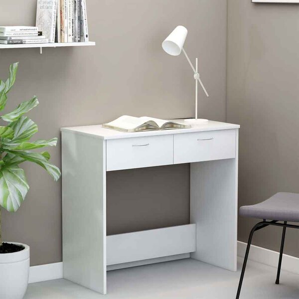 Baina Wooden Laptop Desk With 2 Drawers - White