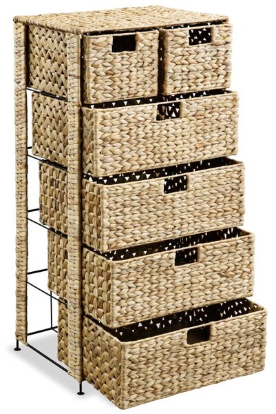 Storage Unit with 6 Baskets 47x37x100 cm Water Hyacinth