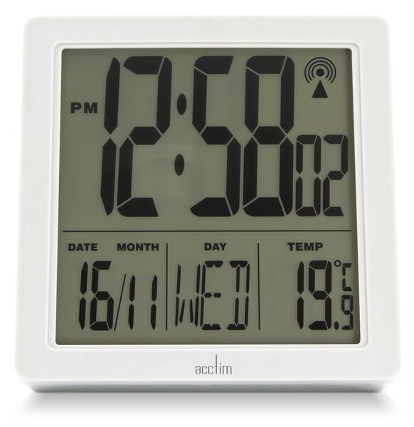 Acctim Digital Alarm Clock White