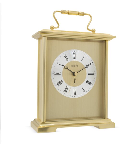 Acctim Althorp Mantel Clock Quartz Polished Metal Carriage Clock