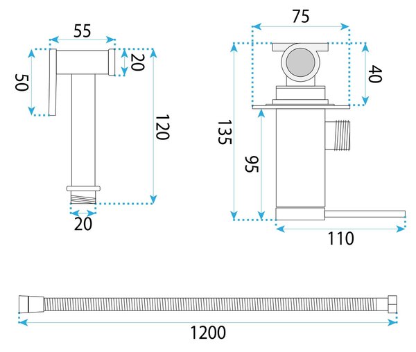 Bidet faucet Rea Foss Clif Titan