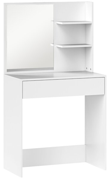 HOMCOM Dressing Table with Mirror and Storage - White