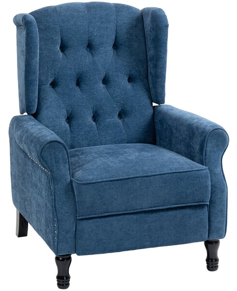 HOMCOM 150° Reclining Vintage Armchair, with footrest, Royal Blue