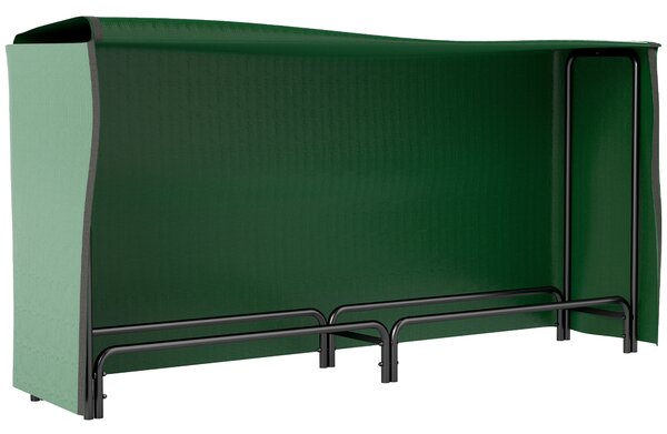 Outsunny Firewood Rack with Waterproof Cover, Heavy Duty Metal Log Store Indoors, Log Storage Holder for Outdoor Indoor Fireplace, 200 x 36 x 99 cm, Dark Green