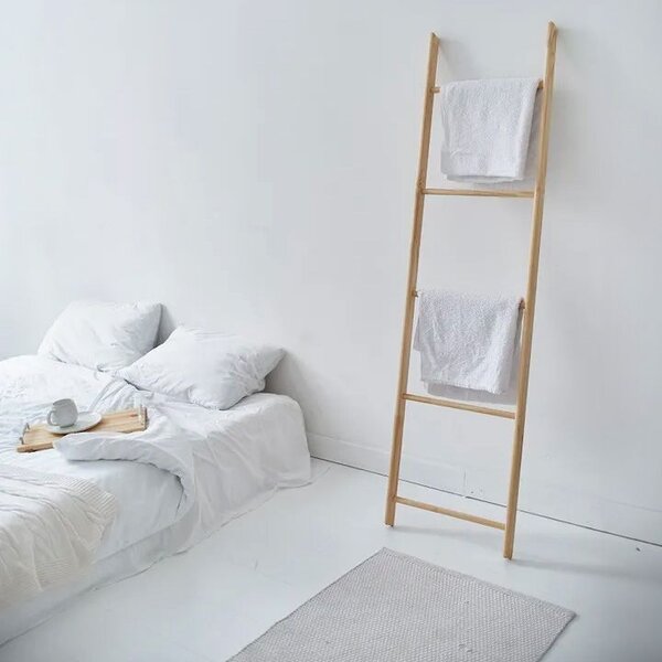 High Bamboo Shelf Ladder Cabinet 186cm