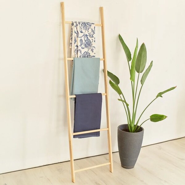 High Bamboo Shelf Ladder Cabinet 186cm