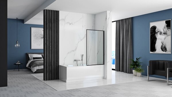 Bathtub screen Rea Lagos Fix 70 Black