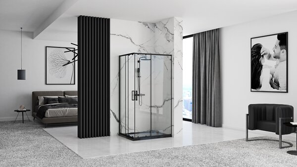 Shower enclosure Rea Punto Black 80x100