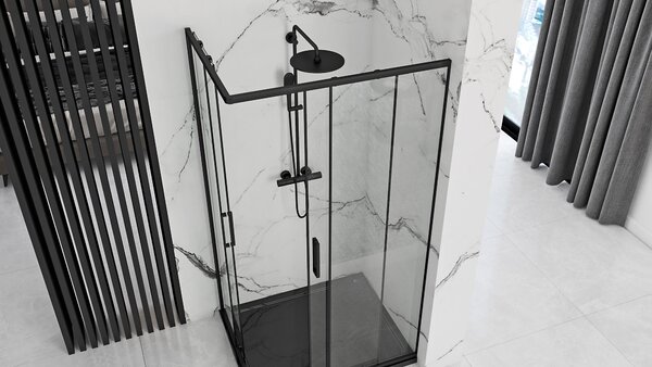 Shower enclosure Rea Punto Black 80x100