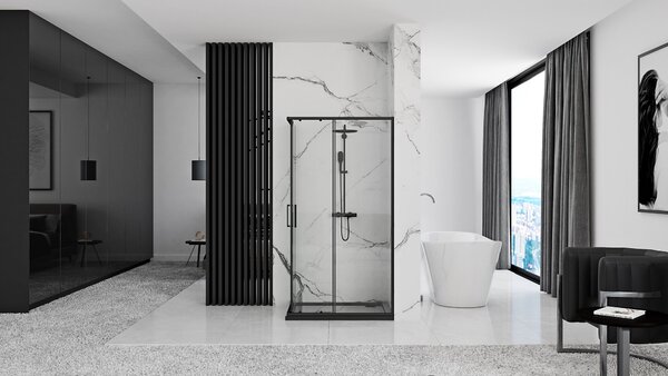 Shower enclosure Rea Punto Black 80x100