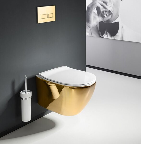 Toilet bowl Carlo Flat Mini Gold/White