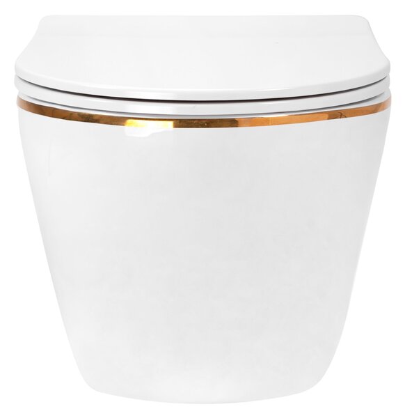 Toilet bowl Carlo white Mini Flat Gold Edge