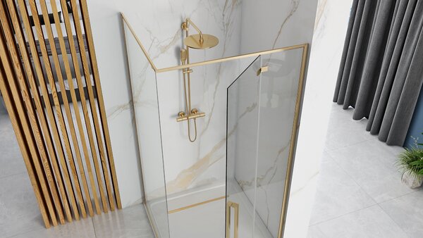 Square shower enclouser Fargo 100x80 Gold