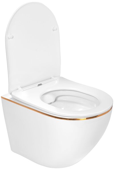 Toilet bowl Carlo white Mini Flat Gold Edge