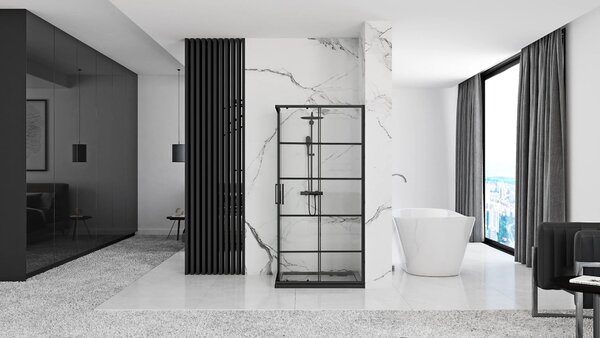 Shower enclosure Rea Concept Black 80x100