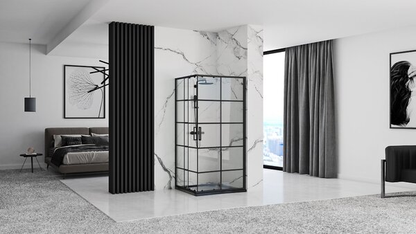 Shower enclosure Rea Concept Black 80x100